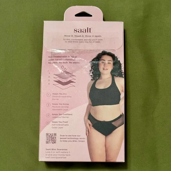 NIB Saalt Leakproof French Cut High Waist Underwear - Picture 3 of 16